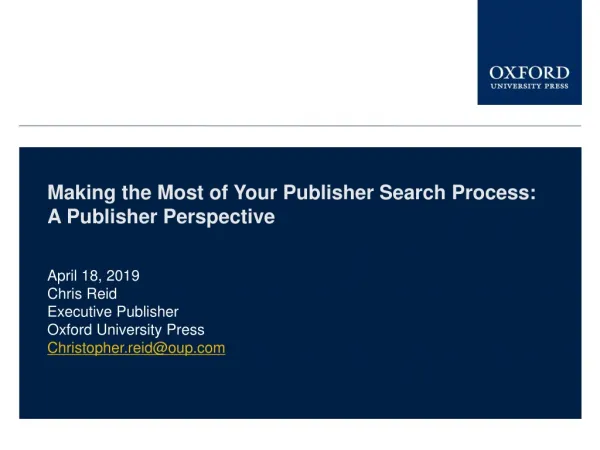 Making the Most of Your Publisher Search Process: A Publisher Perspective