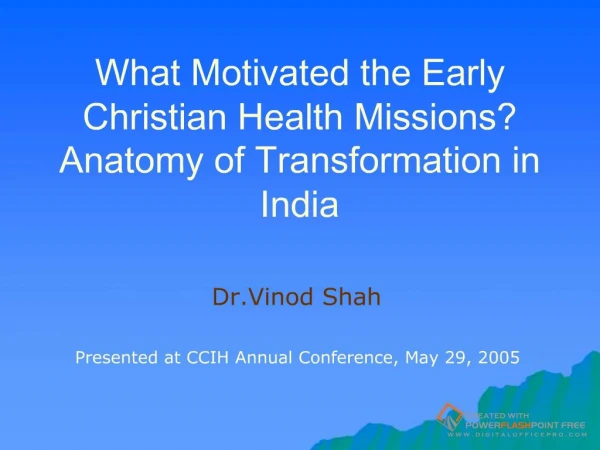 What Motivated the Early Christian Health Missions