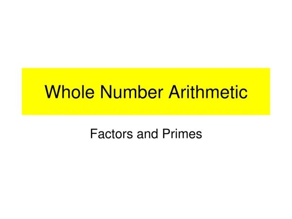 Whole Number Arithmetic