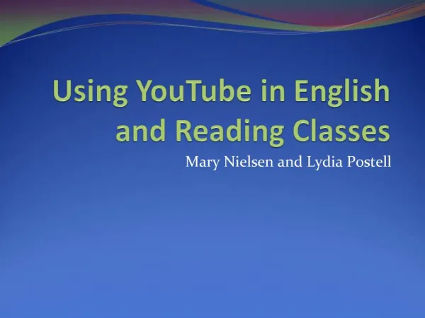Using YouTube in English and Reading Classes