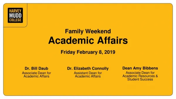 Family Weekend Academic Affairs