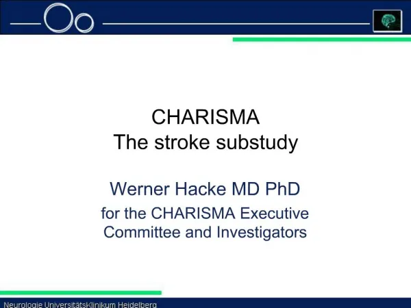 CHARISMA The stroke substudy
