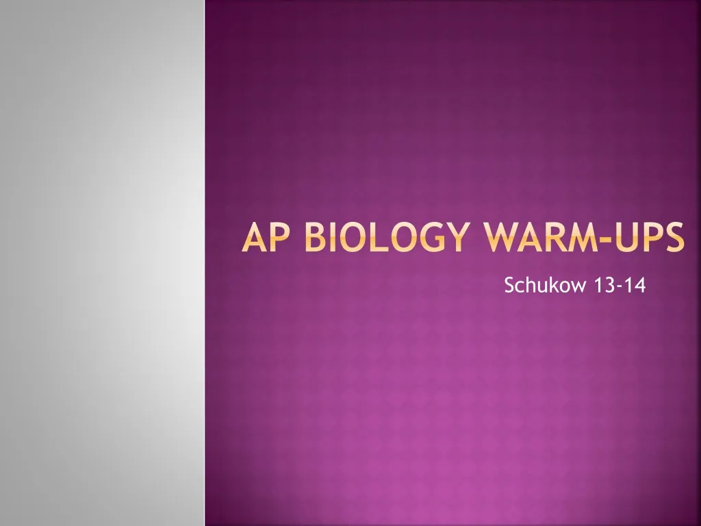 ap biology warm ups