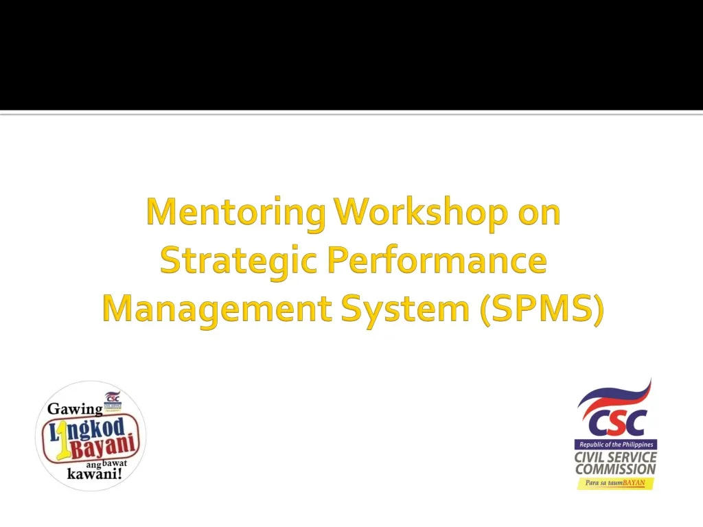 mentoring workshop on strategic performance management system spms