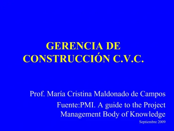 GERENCIA DE CONSTRUCCI N C.V.C.