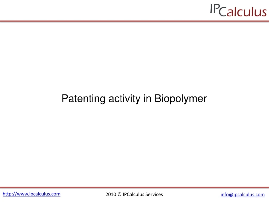 patenting activity in biopolymer