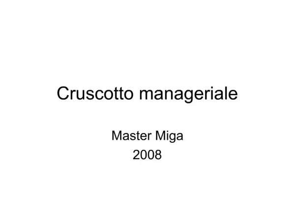 Cruscotto manageriale