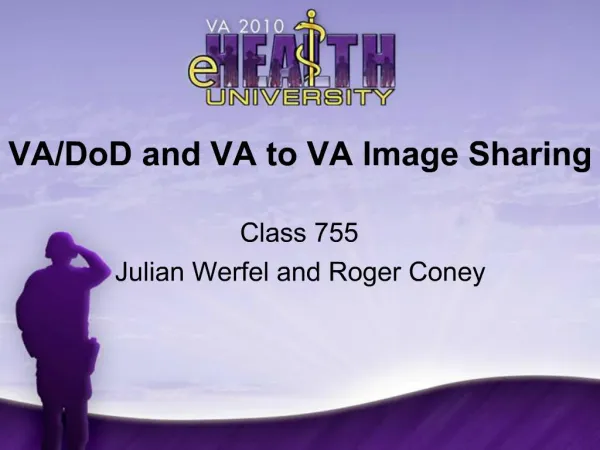Class 755 Julian Werfel and Roger Coney
