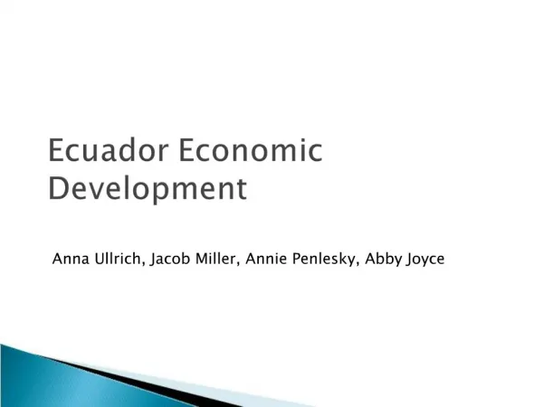 Ecuador Economic Development