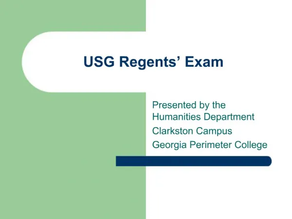 USG Regents Exam