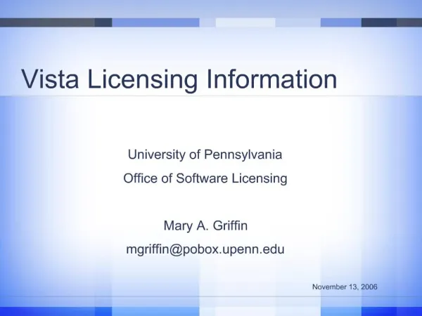 Vista Licensing Information