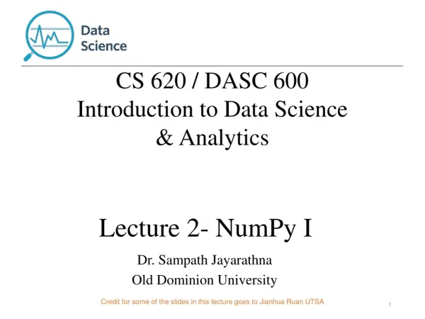 Lecture 2- NumPy I