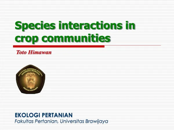 Species interactions in crop communities