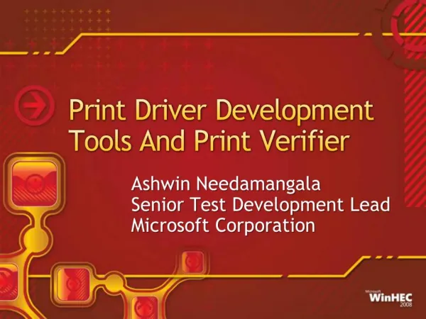 Print Driver Development Tools And Print Verifier