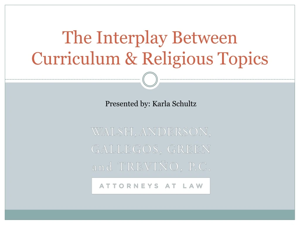 the interplay between curriculum religious topics