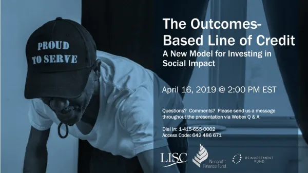 The Outcomes-Based Line of Credit A New Model for Investing in Social Impact