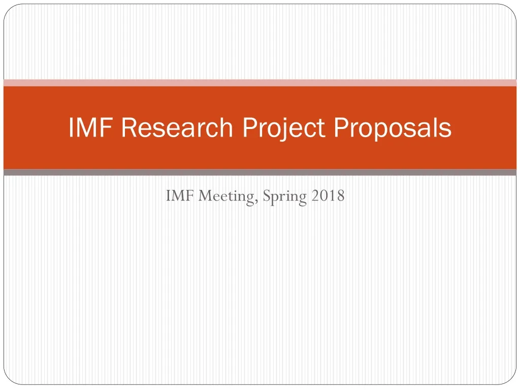 imf research project proposals
