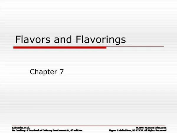 Flavors and Flavorings