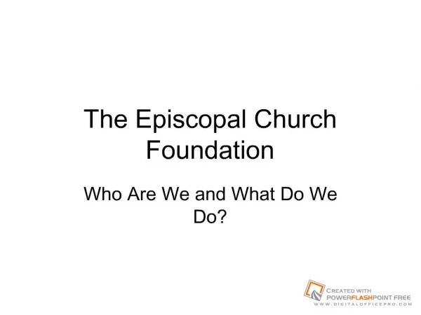 The Episcopal Church Foundation