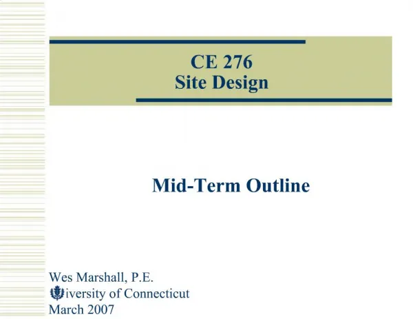 CE 276 Site Design