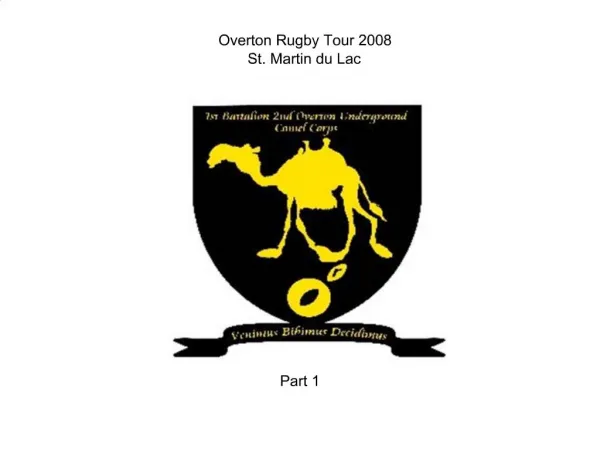 Overton Rugby Tour 2008 St. Martin du Lac