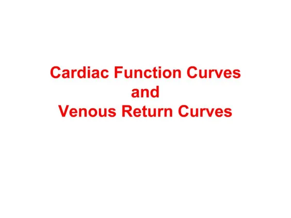 Cardiac Function Curves and Venous Return Curves