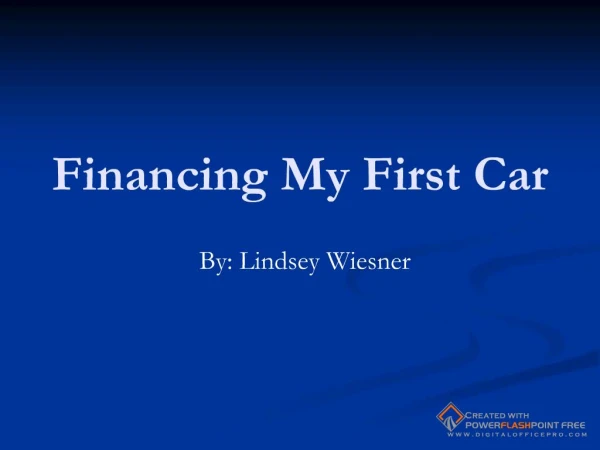 Financing My First Car