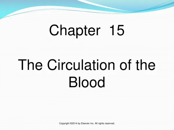 Chapter 15 The Circulation of the Blood