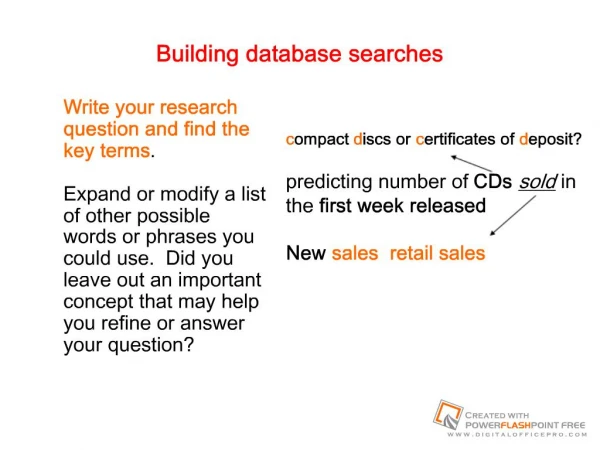 Building database searches