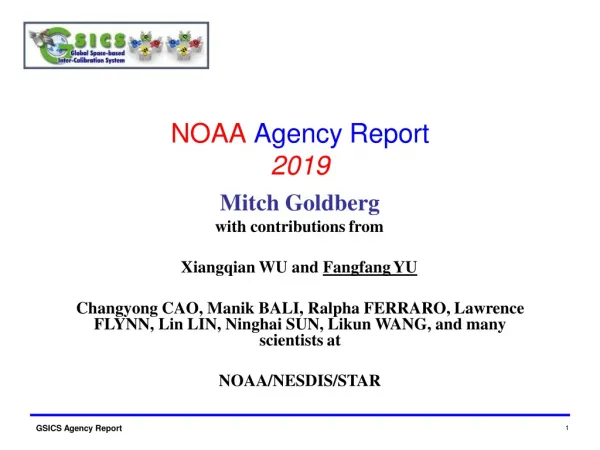 NOAA Agency Report 201 9