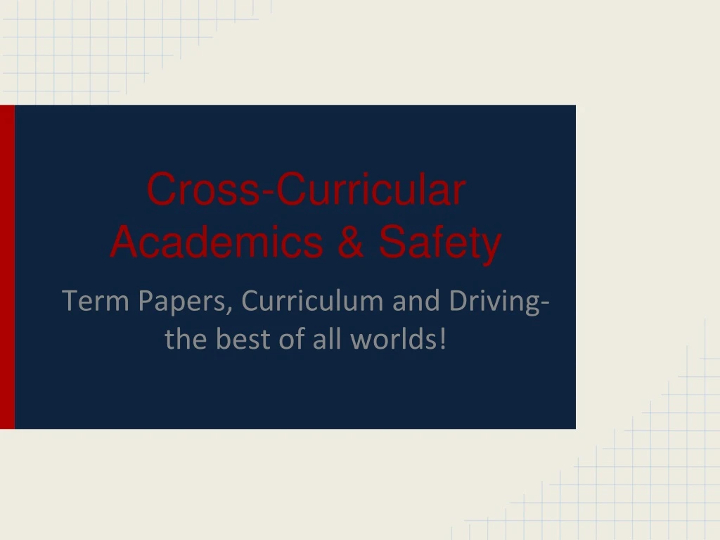 cross curricular academics safety