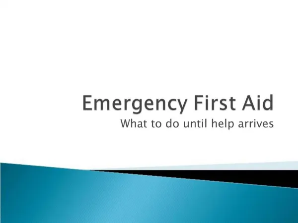 Emergency First Aid