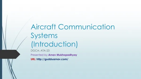 Aircraft Communication Systems (Introduction)