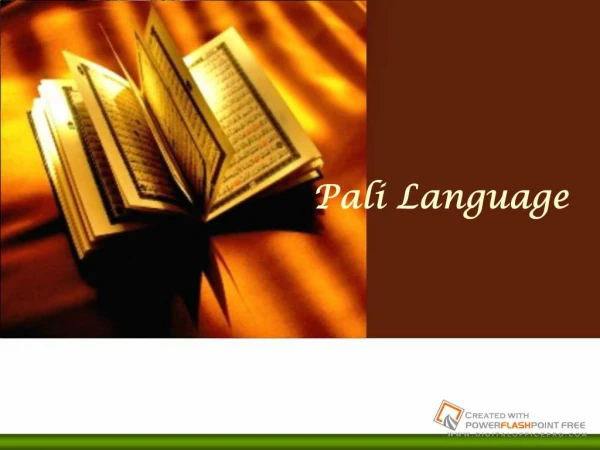 Pali Language