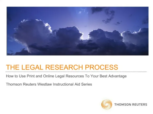 THE LEGAL RESEARCH PROCESS