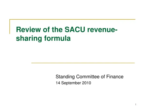 Review of the SACU revenue-sharing formula