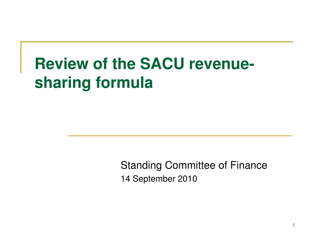 review of the sacu revenue sharing formula