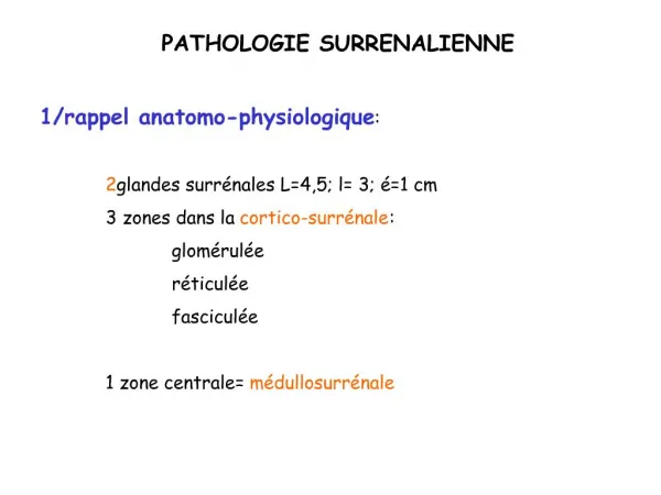 PATHOLOGIE SURRENALIENNE 1