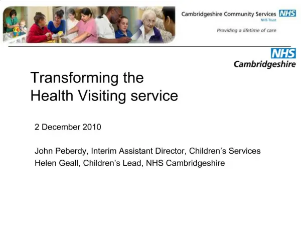 Transforming the Health Visiting service