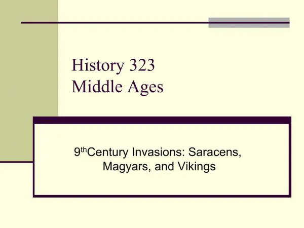 History 323 Middle Ages