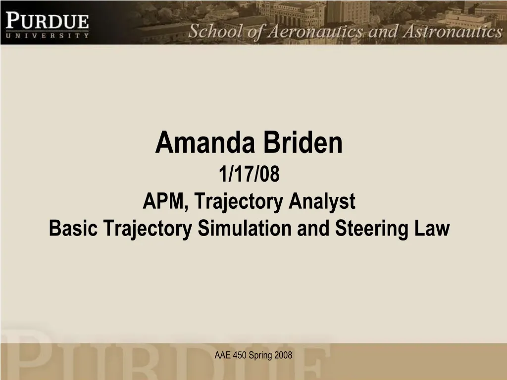 amanda briden 1 17 08 apm trajectory analyst basic trajectory simulation and steering law