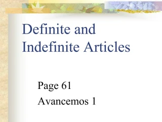 Definite and Indefinite Articles - slide 1