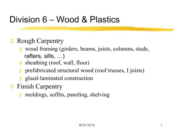 Division 6 Wood Plastics
