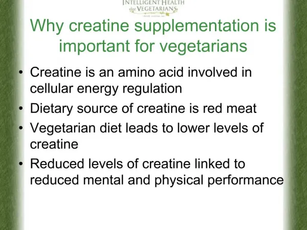Why creatine supplementation is important for vegetarians