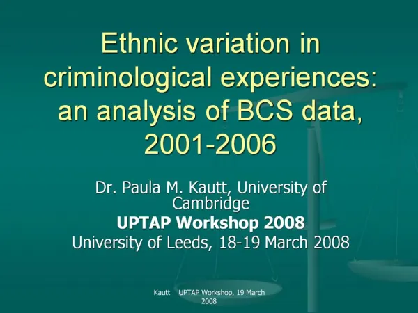 Ethnic variation in criminological experiences: an analysis of BCS data, 2001-2006