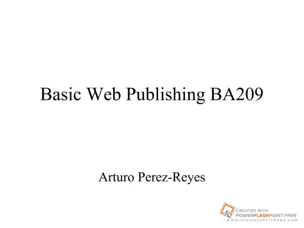 Basic Web Publishing BA209