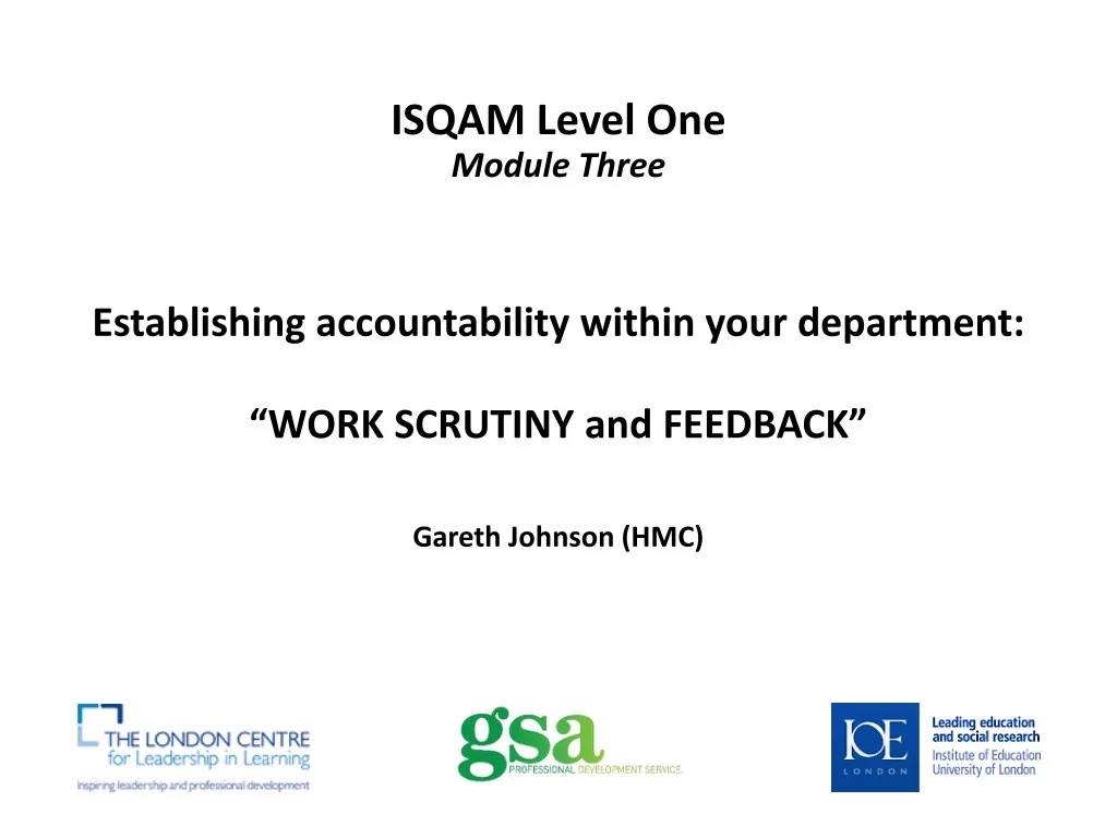 isqam level one module three