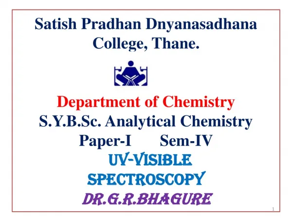 WELCOME S.Y.B.Sc. Analytical Chemistry