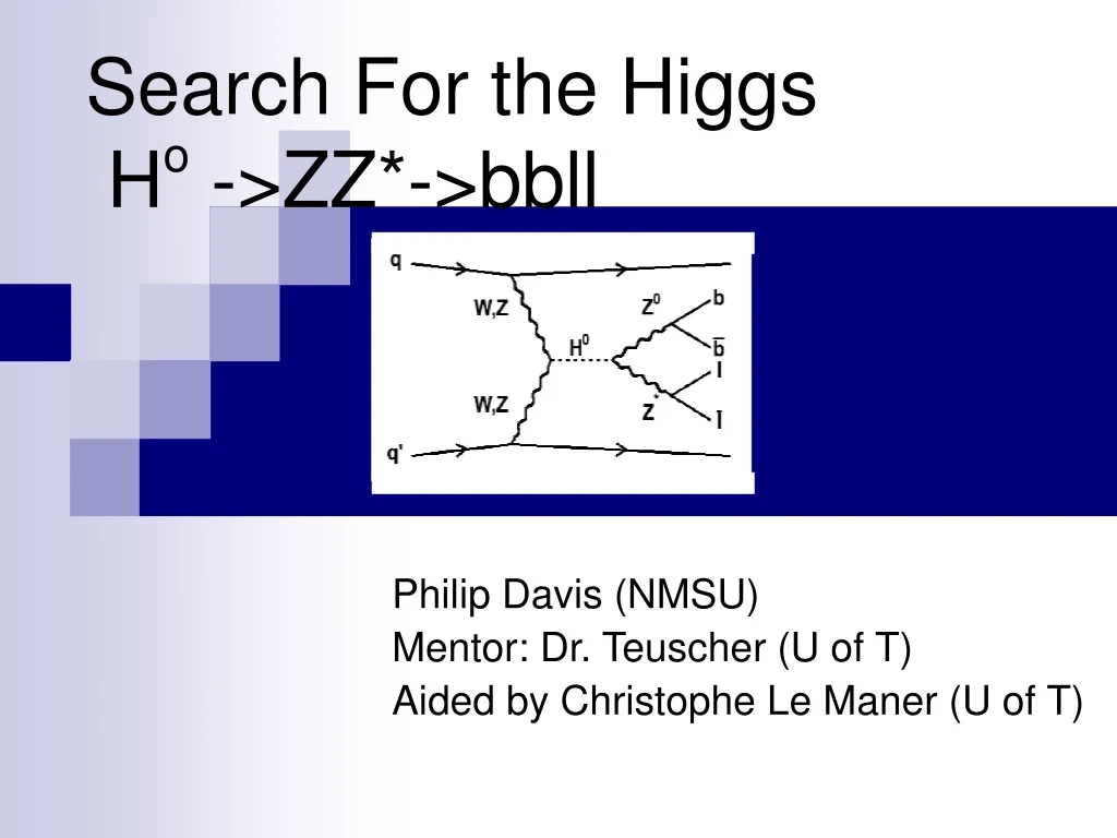 search for the higgs h o zz bbll
