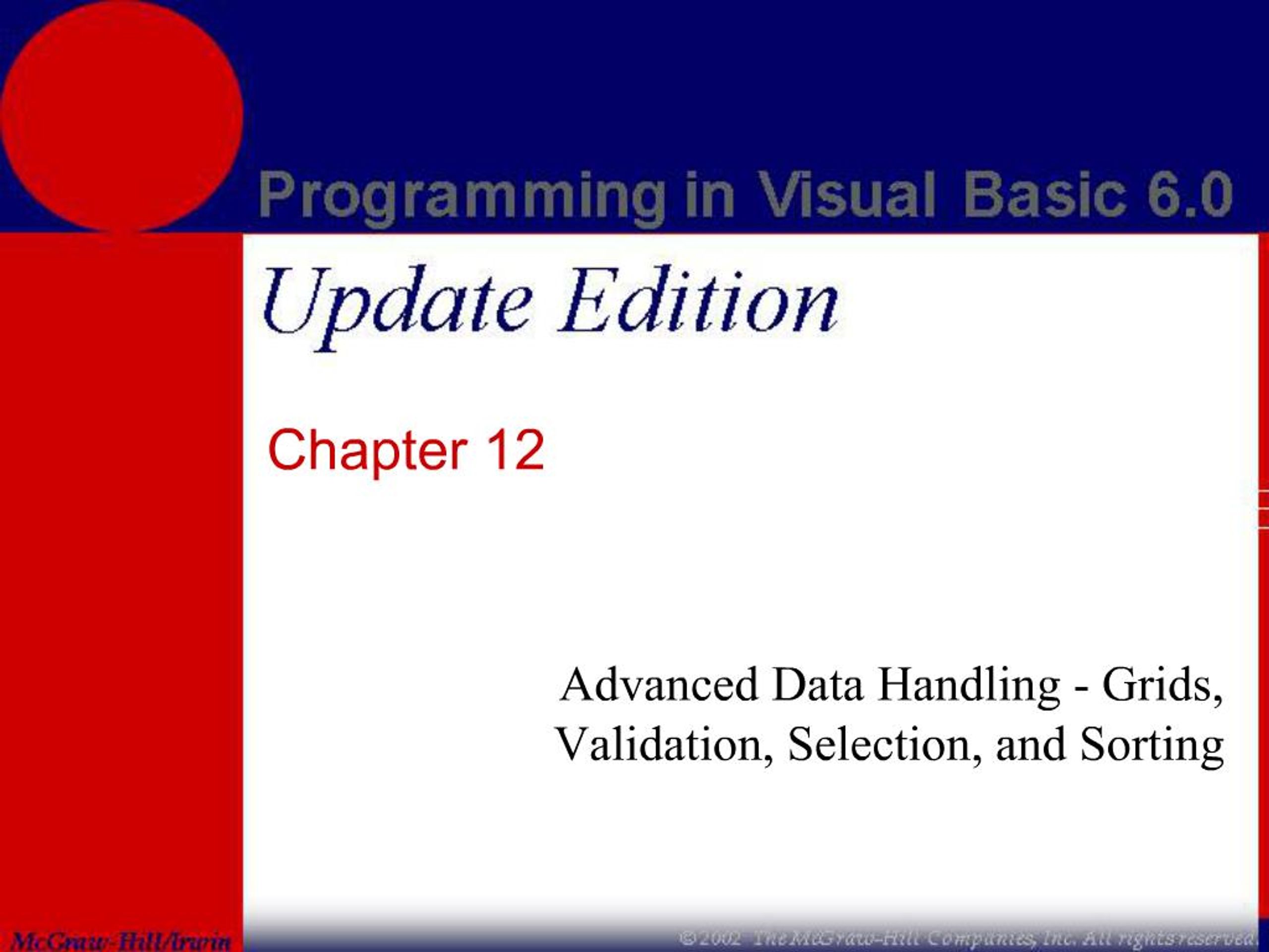 PPT - Advanced Data Handling - Grids, Validation, Selection, and ...